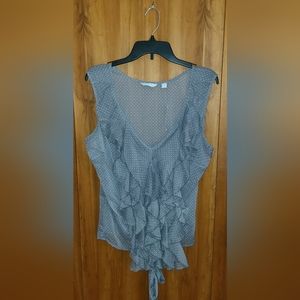 🆕️ Gray Ruffle Polka Dot Blouse